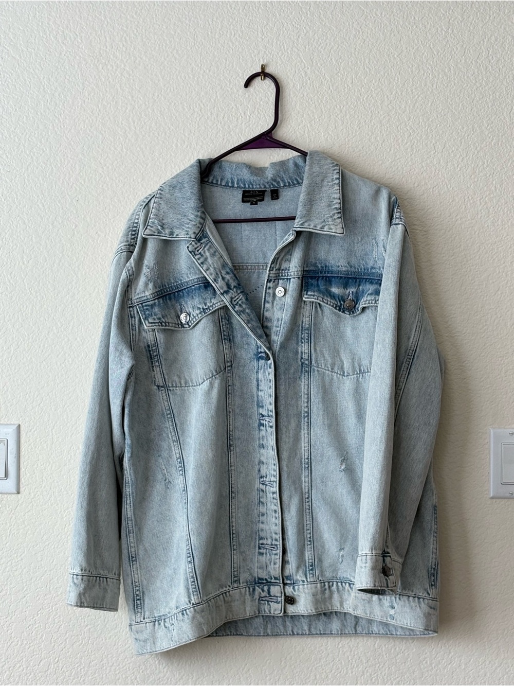Upcycled Armani Exchange Light Wash Denim Jacket - Women